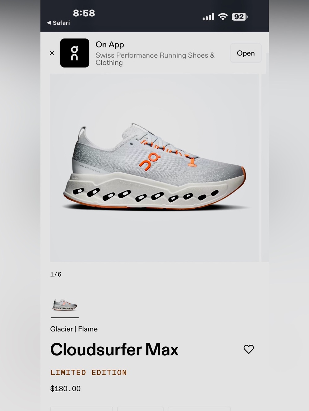 On Running Cloudsurfer Max  sz 10.5 mens new in box !!!